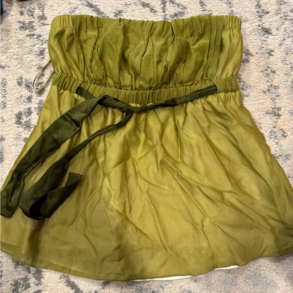 The Limited Olive Green Strapless Top